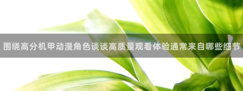 age动漫ipadapp下载:围绕高分机甲动漫角色谈谈高质量观看体验通常来自哪些细节配图